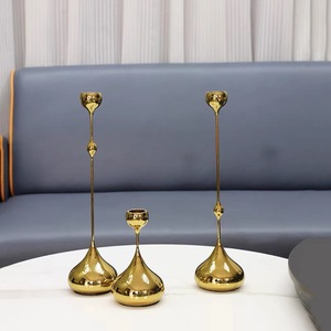 Modern Art Unique <b>Silver</b>/Gold/Black Metal Long <b>Candlestick</b> Holders Handmade Wedding & Christmas Home Decoration Candleholder Set - Product Image 6