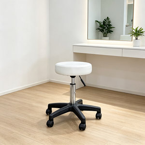 Silla de Barbero de Metal Resistente con Tapicería de Cuero Sintético y Ajuste Hidráulico para Barbería Comercial - Product Image 4
