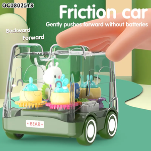 Mainan Anak Desain Baru Kendaraan Inersia Transparan Tahan Jatuh Bus Lucu Mini Mobil Mainan Hadiah Ulang Tahun Anak - Product Image 2