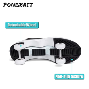 Patins à roulettes à <span class=keywords><strong>4</strong></span> <span class=keywords><strong>roues</strong></span> unisexe Baskets montantes rétractables automatiques à roulettes pour femmes Chaussures de sport de patinage à double usage pour filles - Product Image 3