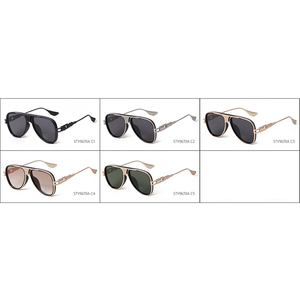 <span class=keywords><strong>Gafas</strong></span> de Sol STY9670A de Diseño Moderno con Doble Puente, Protección UV400, Montura Metálica Grande, Estilo Aviador para Hombre y Mujer - Product Image 6