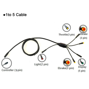 电动自行车电源线 2针 3针 5针 9针 M8 IP65 防水连接器 4合2线 LED灯 - Product Image 2
