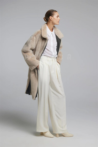 Abrigo Impermeable Tipo <span class=keywords><strong>Parka</strong></span>, Abrigo de Visón Gris de Doble Cara, Largo hasta la Rodilla, Abrigo de Manga Larga para <span class=keywords><strong>Mujer</strong></span>, Abrigo de Visón Reversible, Impermeable Verde - Product Image 3