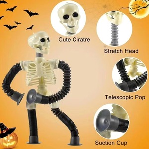 Nouveau jouet transfrontalier à succès pour fêtes, vacances et Halloween : Tube extensible transformable anti-stress, jouet farfelu squelette - Product Image 5