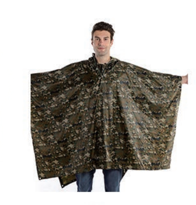 DFR0126 Camouflage Hooded Rain Poncho Waterproof <b>Raincoat</b> Jacket for <b>Men</b> Women Adults - Product Image 5