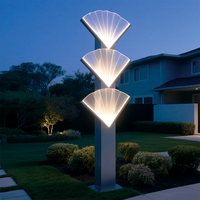 Lumière de jardin moderne en aluminium alliage, étanche IP65, LED, alimentée par courant alternatif, en forme d'éventail, pour l'extérieur, la terrasse, la rue piétonne