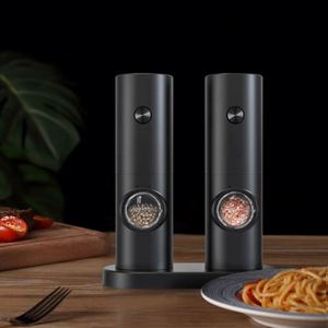 Electric Salt & <b>Pepper</b> <b>Grinder</b> Set Metal Automatic Battery Powered Adjustable Coarseness Eco-Friendly Larger Capacity LED - Product Image 5