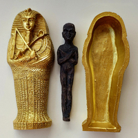 Figurine miniature de sarcophage de momie pharaonique en résine peinte à la main, modèle de cercueil égyptien antique, souvenir