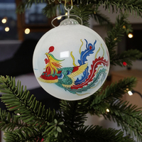 Haute qualité peint à la main chinois Dragon verre ornement festif noël décoration de la maison boule de noël boule