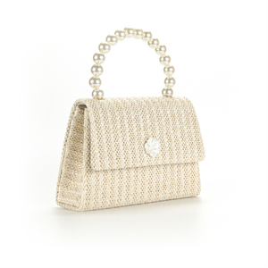 Hawaii Stile di Paglia <span class=keywords><strong>Beige</strong></span> Carino Crossbody Bag <span class=keywords><strong>Con</strong></span> Manico Perla Tracolla a <span class=keywords><strong>Catena</strong></span> <span class=keywords><strong>Borsa</strong></span> Da Spiaggia - Product Image 2