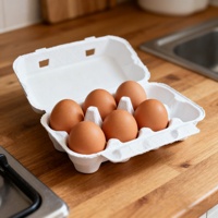 Venta al por Mayor de Cartones de Pulpa de Caña de Azúcar Biodegradables para 8 Huevos, Cartones de Huevos con Logotipo Personalizado, Envases para Huevos