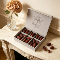 Boîtes rigides magnétiques personnalisées pour dattes Medjool et chocolats, avec séparateurs, pour emballages cadeaux de luxe et de confiseries, provenance durable