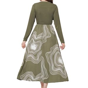 Vestidos de punto con estampado floral de manga larga, cintura alta y corte amplio, de alta calidad, OEM personalizados, novedad otoño-invierno, venta al por mayor - Product Image 5