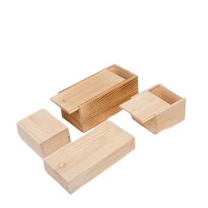 Boîte d'emballage cadeau en bois massif, rectangulaire, en pin, faite à la main, emballage général, Shandong - Product Image 4