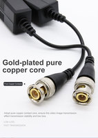 Balun de Video Pasivo, Extensor BNC a RJ45 para Cámaras HD-TVI/AHD/CVI y CVBS de 1080P/720P, Transmisión de hasta 300M por Cable UTP