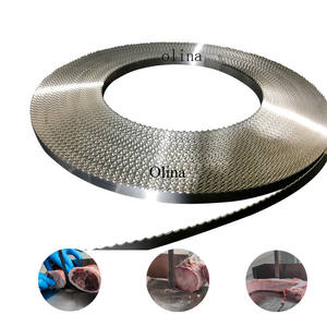 Dientes endurecidos <span class=keywords><strong>de</strong></span> acero al carbono <span class=keywords><strong>de</strong></span> alta calidad, hojas <span class=keywords><strong>de</strong></span> <span class=keywords><strong>sierra</strong></span> <span class=keywords><strong>de</strong></span> cinta <span class=keywords><strong>sin</strong></span> <span class=keywords><strong>fin</strong></span> <span class=keywords><strong>de</strong></span> 98 pulgadas para cortar carne y huesos - Product Image 1