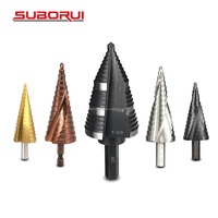 SUBORUI HSS Titane 3-12mm 4-12mm 4-20mm Rainure Droite Trou Cutter Unibit Cône Métal Étape Foret pour Bois Métal