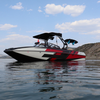 Bateau de wakesurf en aluminium de luxe personnalisable Kinocean 2025 avec moteur intérieur et usine de support de wakeboard à vendre