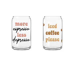 Impresión personalizada para vasos de café, envoltura de copa uv dtf de 16oz y 20oz, envoltura de transferencia, envoltura de vaso, pegatinas, etiqueta para vasos de café, venta al por mayor