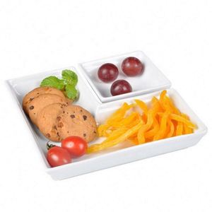 Fabricant d'assiettes, de croustilles et de snack plateau décoratif <span class=keywords><strong>carré</strong></span> <span class=keywords><strong>blanc</strong></span> de service - Product Image 3