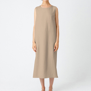Produttore personalizzato donna Casual Maxi abito in cotone di lino senza maniche supporto personalizzato <span class=keywords><strong>50</strong></span> colori per la scelta del vestito di abbigliamento in lino - Product Image 4