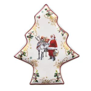 Высококачественная наклейка керамическая елка Рождественские конфеты фарфоровые тарелки набор тарелок