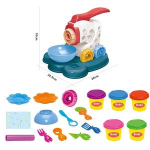 Set di giocattoli per pacchetto di macchine per spaghetti divertenti in argilla colorata fai-da-te Non tossico per la simulazione di puzzle per bambini utensili da cucina e cibo - Product Image 2