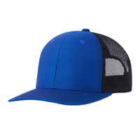 Casquette de baseball unisexe en sergé de polyester à 6 panneaux avec panneau arrière en maille, boucle à double boutonnage, style vintage sportif, vente en gros OEM