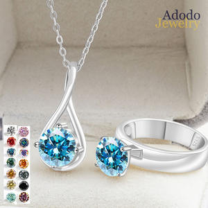 Collier et bague en argent S925 avec moissanite de qualité supérieure, taille portugaise, couleur D, pureté VVS1, plaqué or 18 carats, pour femmes - Product Image 2