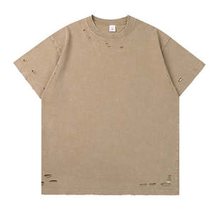 T-shirt Oversize Vintage in Cotone Pesante 100% da 300g con Lavaggio Acido, Stampa DTG e Dettagli Perforati, Personalizzabile per Uomo - Collezione 2026 - Product Image 1