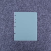 Classeur PP noir à trou champignon Couvercle semi-transparent Étui pour agenda détachable et remplaçable pour cahiers à feuilles mobiles Produit de classement