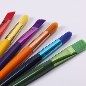 Juego de 12 pinceles de Aprendizaje Temprano Chubby para niños, mango de plástico, pelo de nailon, pinceles de pintura DIY - Product Image 6