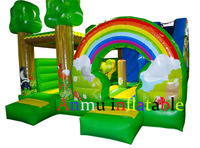 Parc d'attractions gonflable commercial sur le thème de la forêt, château gonflable, avec taille personnalisable disponible