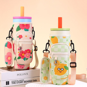 맞춤형 네오프렌 40온스 프린트 크로스바디 스트랩 스포츠 피트니스 물병 슬리브 레터 대용량 숄더 홀더 폰 키 - Product Image 1