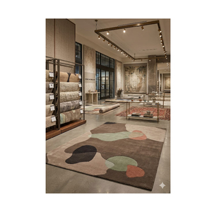 100% Wool Hand Tufted Abstract Rug <b>Black</b> White Pattern Home Living Room Bedroom Hall Handmade Area <b>Runner</b> - Product Image 1