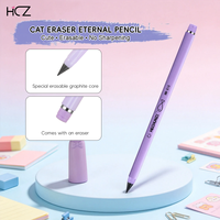 Crayon éternel en gros, sans taille-crayon, effaçable, avec pointe remplaçable, réutilisable, avec capuchon chat mignon pour étudiants et bureaux
