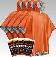 Poncho de Pluie d'Urgence Wesure pour Extérieur, Étanche, en Mylar de 26 µm d'Épaisseur, Couverture de Survie en Aluminium avec Fermeture Éclair