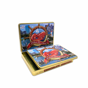 Luxury custom printing chocolate lobsters metal packaging tin box candy gift box packaging