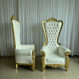 Canapé trône noir de luxe à dossier haut pour mariage, chaise trône royale diamantée pour roi et reine - Product Image 3