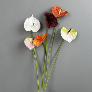 S967 3D nhân tạo anthurium với PU Flamingo cọ trắng guanyin hoa sen đám cưới trang trí nhà nhân tạo anthurium - Product Image 6