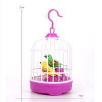 Jouet de cage à oiseaux à activation sonore et à piles, oiseaux chantants gazouillis et qui battent des ailes, cadeaux pour les tout-petits, les enfants