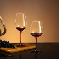 Cravate noire de haute qualité verre à vin personnalisé vente chaude cristal rouge élégant gobelet de mariage minimaliste élégant Logo matière plastique
