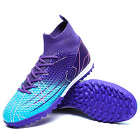 Chaussures de football unisexes, chaussures de terrain synthétique, chaussures d'entraînement professionnelles antidérapantes, crampons hauts, tige synthétique, crampons en caoutchouc