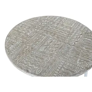 Mango Metal <b>Side</b> <b>Table</b> 75x75x50 <b>White</b> Distressed Finish - Product Image 3