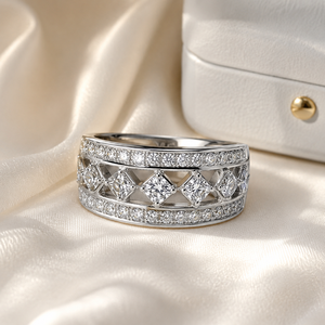 Anello Geometrico a Forma di Diamante per Donne, Gioiello Minimalista ed Elegante per Uso Quotidiano - Product Image 3