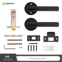 Serrure de porte intérieure en laiton sans clé pour chambre, ensemble de poignées de porte, serrure de salle de bain, serrure de passage
