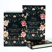 Nouveau produit 2026 : Carnet de notes à couverture rigide série Papillon Fleur, pages lignées, journal étudiant, papeterie