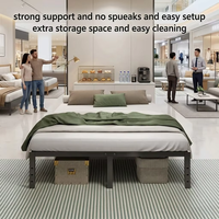 Cadre de lit en fer robuste avec support renforcé, sans bruits, installation facile, en acier, design double, taille King Size