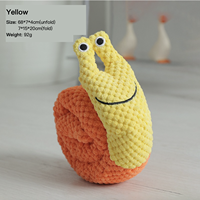 Jouet pour chien en peluche en forme de dessin animé, résistant aux morsures, couineur, pour dissimuler la nourriture, pliable, jaune-vert, escargot