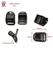 Boucles de réglage à glissière robustes en POM de 20 mm pour accessoires de sac à dos tactique, sangle de ceinture à verrouillage rapide